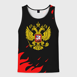Майка-безрукавка мужская Герф россия красный огонь, цвет: 3D-черный