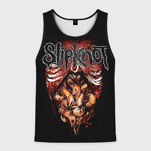 Мужская майка без рукавов Slipknot - maggots / 3D-Черный – фото 1
