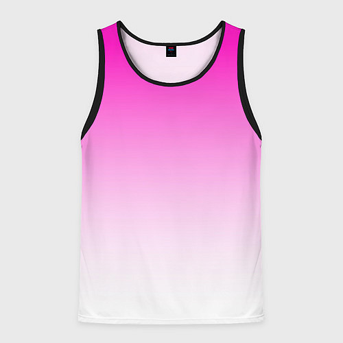 Мужская майка без рукавов Розово-белый градиент / 3D-Черный – фото 1