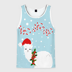 Мужская майка без рукавов Лама в роли Санта Клауса