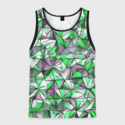 Майка-безрукавка мужская Маленькие зелёные треугольники, цвет: 3D-черный