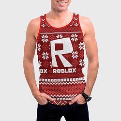 Майка-безрукавка мужская Roblox christmas sweater, цвет: 3D-красный — фото 2