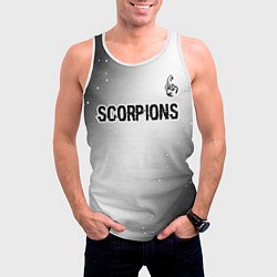 Майка-безрукавка мужская Scorpions glitch на светлом фоне посередине, цвет: 3D-белый — фото 2