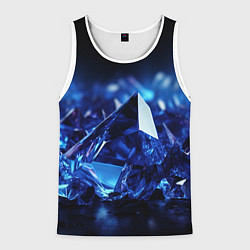 Мужская майка без рукавов Синие прозрачные алмазы
