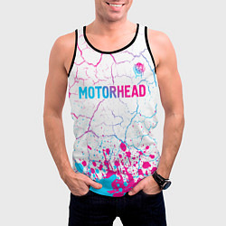 Майка-безрукавка мужская Motorhead neon gradient style посередине, цвет: 3D-черный — фото 2