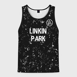 Майка-безрукавка мужская Linkin Park glitch на темном фоне посередине, цвет: 3D-черный