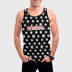 Майка-безрукавка мужская Roblox pattern game, цвет: 3D-черный — фото 2