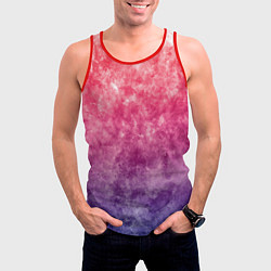 Майка-безрукавка мужская Абстракция - сине-красные облака, цвет: 3D-красный — фото 2