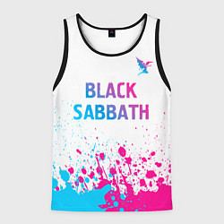 Майка-безрукавка мужская Black Sabbath neon gradient style посередине, цвет: 3D-черный