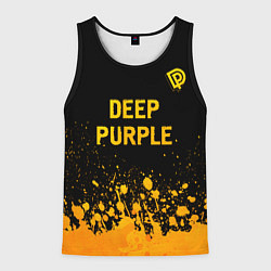 Майка-безрукавка мужская Deep Purple - gold gradient посередине, цвет: 3D-черный