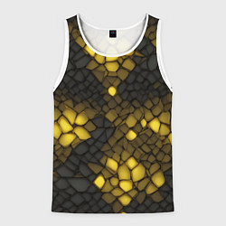 Мужская майка без рукавов Жёлтый трескающийся камень