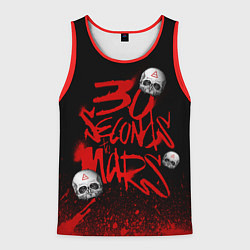 Майка-безрукавка мужская Thirty seconds to mars skulls, цвет: 3D-красный