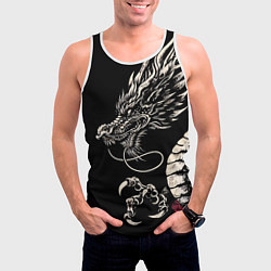 Майка-безрукавка мужская Japanese dragon - irezumi - art, цвет: 3D-белый — фото 2