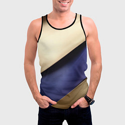 Майка-безрукавка мужская Фиолетовая вставка на золотом фоне, цвет: 3D-черный — фото 2