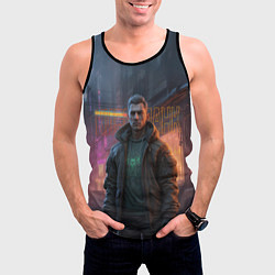 Майка-безрукавка мужская Местный механик, цвет: 3D-черный — фото 2