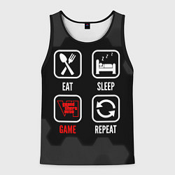 Майка-безрукавка мужская Eat, sleep, GTA6, repeat, цвет: 3D-черный
