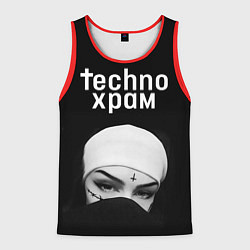 Мужская майка без рукавов Techno храм монашка в маске