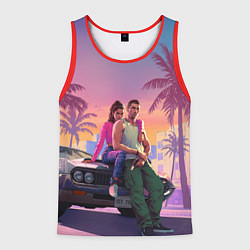 Майка-безрукавка мужская Люсия с парнем gta 6, цвет: 3D-красный