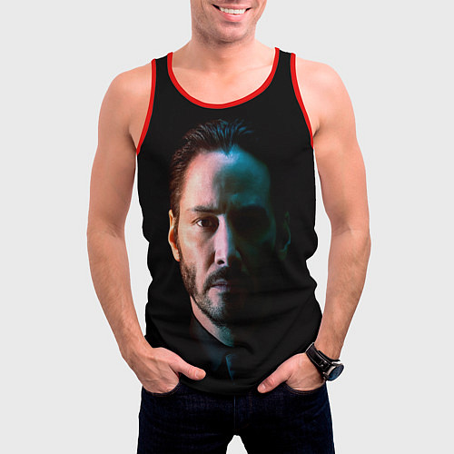 Мужская майка без рукавов Keanu Charles Reeves / 3D-Красный – фото 3