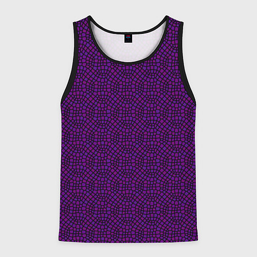 Мужская майка без рукавов Паттерн сиреневой мозаики / 3D-Черный – фото 1