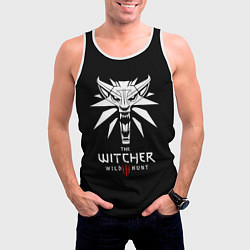 Майка-безрукавка мужская The Witcher белое лого гейм, цвет: 3D-белый — фото 2