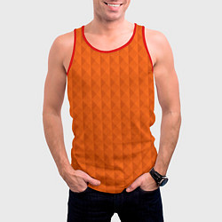 Майка-безрукавка мужская Объёмные пирамиды сочный апельсиновый, цвет: 3D-красный — фото 2