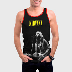 Майка-безрукавка мужская Группа Nirvana Курт Кобейн, цвет: 3D-красный — фото 2