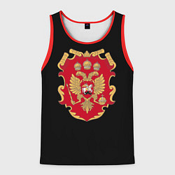 Майка-безрукавка мужская Российская империя символика герб щит, цвет: 3D-красный