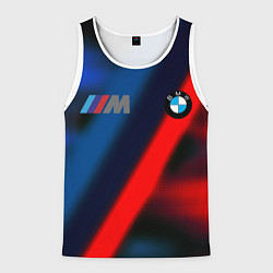 Майка-безрукавка мужская BMW sport абстракция, цвет: 3D-белый