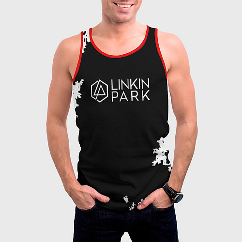 Мужская майка без рукавов Linkin Park рок бенд / 3D-Красный – фото 3