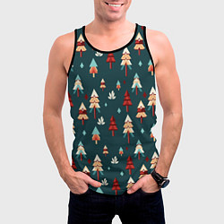 Майка-безрукавка мужская Треугольные ёлки, цвет: 3D-черный — фото 2