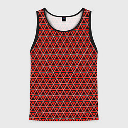 Майка-безрукавка мужская Красные и чёрные треугольники, цвет: 3D-черный