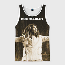 Майка-безрукавка мужская Музыкант в стиле регги Боб Марли, цвет: 3D-белый