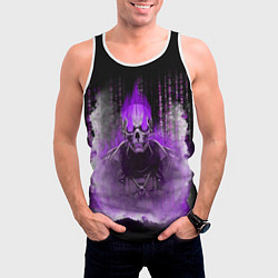Майка-безрукавка мужская Фиолетовый скелет в дыму, цвет: 3D-белый — фото 2