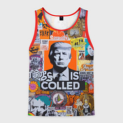 Майка-безрукавка мужская Donald Trump - american сollage, цвет: 3D-красный