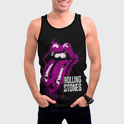 Майка-безрукавка мужская The Rolling Stones - lips, цвет: 3D-черный — фото 2