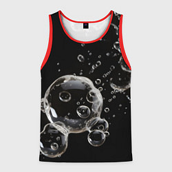 Майка-безрукавка мужская Пузыри на черном, цвет: 3D-красный