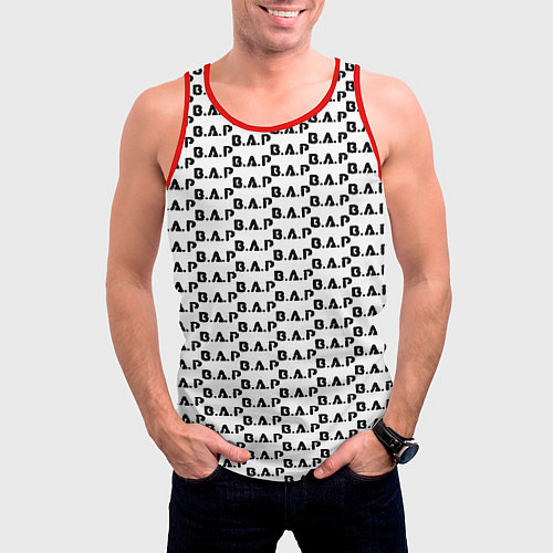 Мужская майка без рукавов BAP kpop steel pattern / 3D-Красный – фото 3