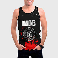 Майка-безрукавка мужская Ramones краски метал группа, цвет: 3D-черный — фото 2