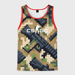 Майка-безрукавка мужская Counter Strike - pixel military pattern, цвет: 3D-красный