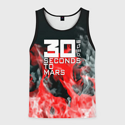 Майка-безрукавка мужская Seconds to mars fire, цвет: 3D-черный