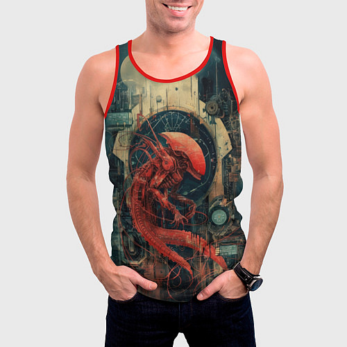 Мужская майка без рукавов Алый ксеноморф / 3D-Красный – фото 3