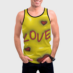 Майка-безрукавка мужская Love эффект раздувания, цвет: 3D-черный — фото 2