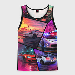 Мужская майка без рукавов GTA style cars