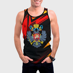 Майка-безрукавка мужская Герб Рф геометрия, цвет: 3D-черный — фото 2