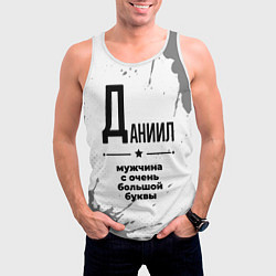 Майка-безрукавка мужская Даниил мужчина ну с очень большой буквы, цвет: 3D-белый — фото 2