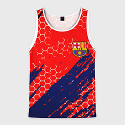 Майка-безрукавка мужская Барселона спорт краски текстура, цвет: 3D-белый