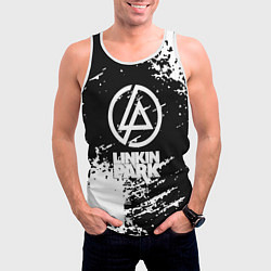 Майка-безрукавка мужская Linkin park logo краски текстура, цвет: 3D-белый — фото 2
