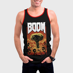 Майка-безрукавка мужская Boom - Doom, цвет: 3D-красный — фото 2