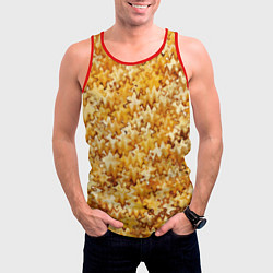Майка-безрукавка мужская Кукурузный абстрактный эффект, цвет: 3D-красный — фото 2